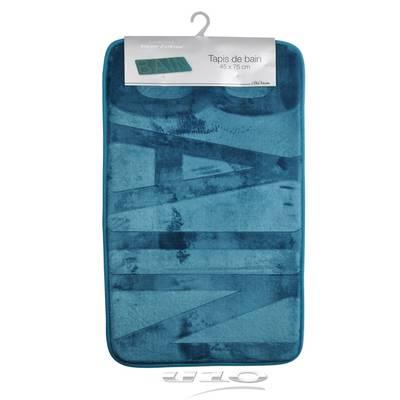 3526781163187 - Douceur D Interieur - Tapis de bain relief bleu/emeraude