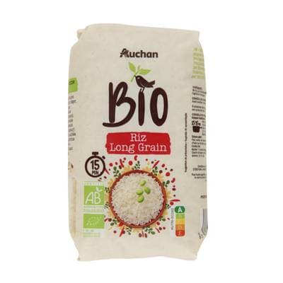Auchan BIO Riz Long grain incollable Bio, 1kg