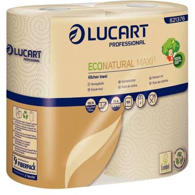 Lucart Essuie tout Econatural Recyclé, 2 Rouleaux
