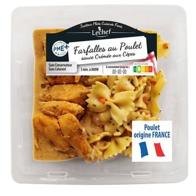 Lechef Farfalles Poulet et Cèpes, 300g