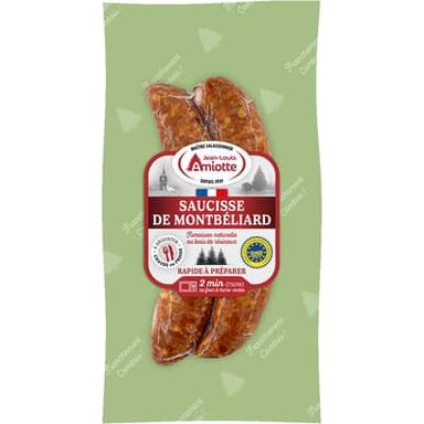 Jean-Louis Amiotte Saucisses de Montbeliard Cuites IGP, 2x100g