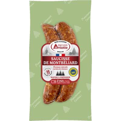 Jean-Louis Amiotte Saucisses de Montbeliard Cuites IGP, 2x100g