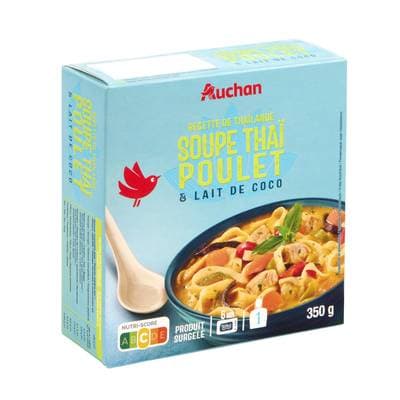 Auchan Soupe thaï poulet et lait de coco, 350g