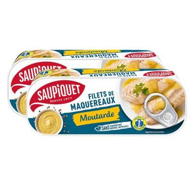Saupiquet Filets de Maquereaux à la Moutarde, Lot de 2x169g