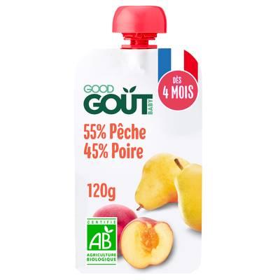 Good Goût - Poire Pêche Bio Gourde Bébé Dès 4 mois