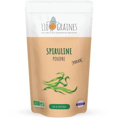 110 Graines Spiruline en Poudre Bio - Complément alimentaire, 200g