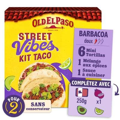 Old el Paso Kit Taco Barbecue Doux Street Vibes, 255g