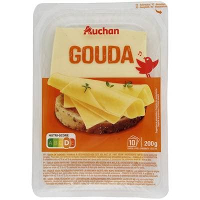 Auchan Gouda en tranche, 200g