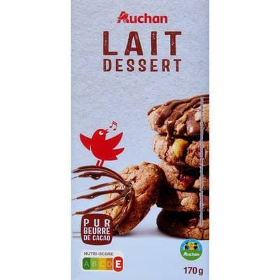 Auchan Tablette de chocolat au lait pâtissier, 170g