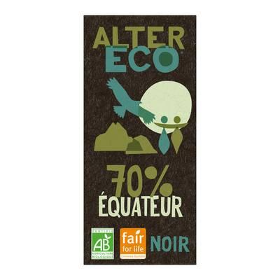 Alter Eco - Commerce Equitable - Chocolat Noir 70% Cacao Bio d'Equateur