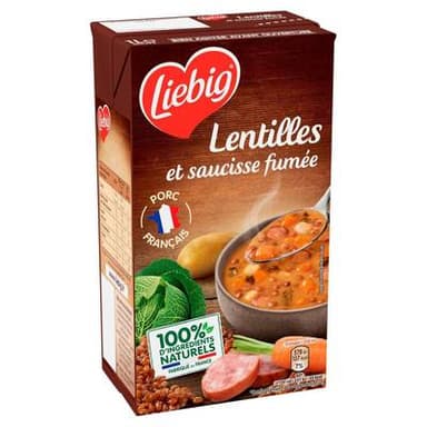 Liebig Soupe à la Campagnarde- Lentilles et Saucisses Fumées, 1L