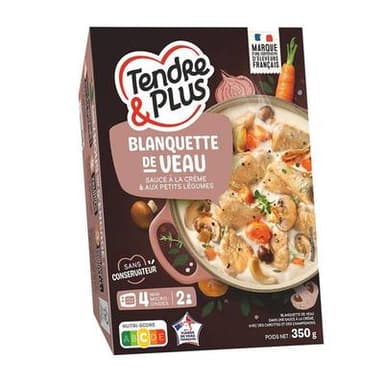 Tendre & Plus Blanquette de Veau Sauce à la Crème et Petits Légumes, 350g
