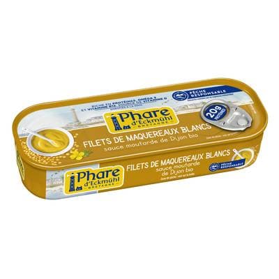 Phare d'Eckmuhl Filets de maquereaux blanc sauce moutarde de Dijon bio, 144G