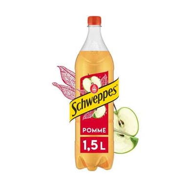 Schweppes Boisson gazeuse saveur pomme, 1,5L