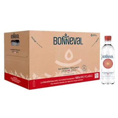 Bonneval Eau minérale naturelle gazeuse, 24x50cl