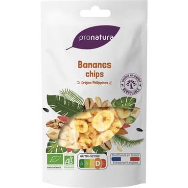 Pronatura Bananes chips bio, 125g