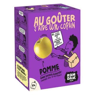 Ramdam social Gourdes purée de pomme sans sucres ajoutés, 4 gourdes de 90g