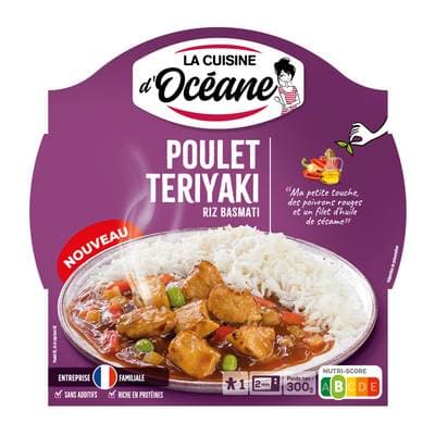 La Cuisine d'Océane Poulet teriyaki et riz basmati en barquette individuelle micro-ondable, 300g
