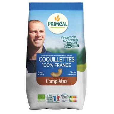 Priméal Coquillettes complètes, Bio, 500g