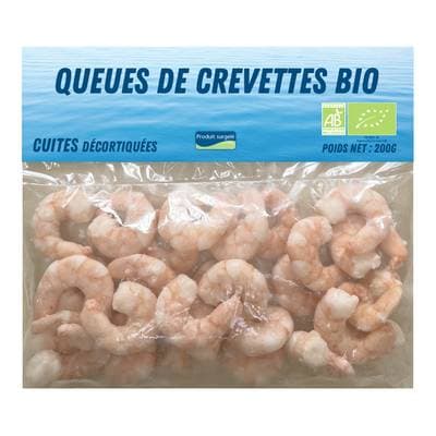 Queues de Crevettes BIO Cuites, 200g