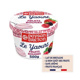 Paysan Breton Yaourt Fruits Rouges, 500g