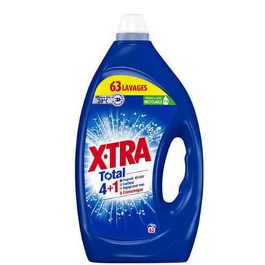 X Tra Lessive Liquide 4en1 63 lavages, 2,835L