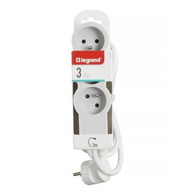 Legrand Rallonge multiprise extra-plate 3 prises de courant avec terre, 3  m