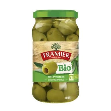Tramier Olives Vertes Dénoyautées Bio, 130g