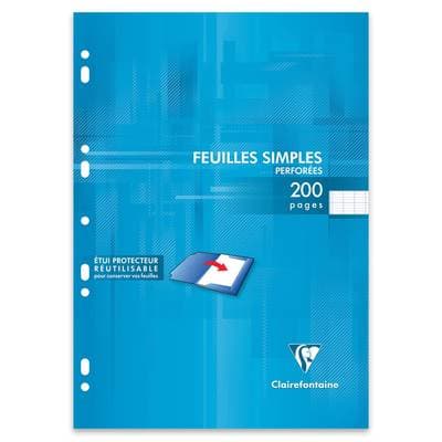 Clairefontaine Feuilles mobiles A4 21x29,7 cm grands carreaux, 200  pages