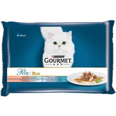 Purina - Gourmet Perle Sachets Duo de la Mer 4 Variétés pour chat, 4x85g