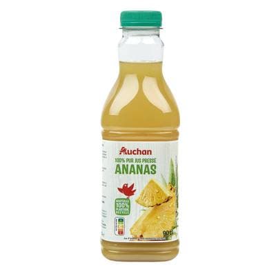 Auchan Pur Jus d'Ananas Pressé, 90cl
