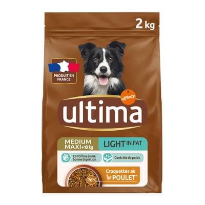 Affinity - Ultima Croquettes Poulet Light pour chien moyen et grand adulte, 2kg