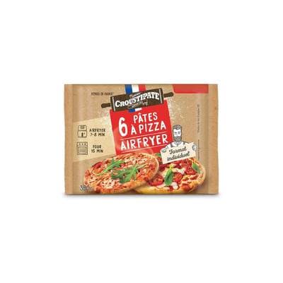 Croustipâte Pâtes à Pizza Ronde et Moelleuse Air Fryer, 6x65g