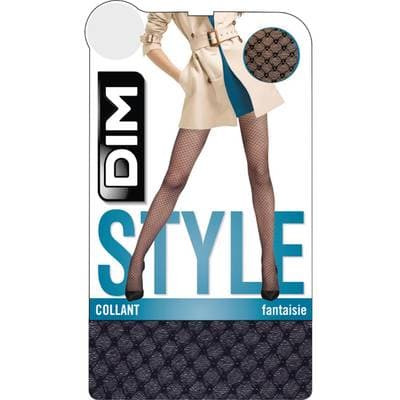 Dim Collant femme noir fantaisie T3/4 Style, Taille 3/4