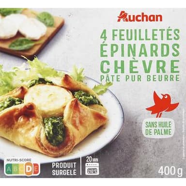 Auchan Feuilleté au chèvre épinard, 400g