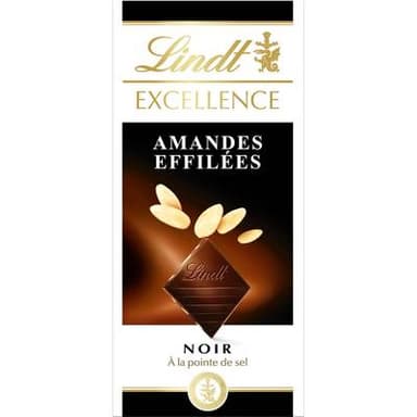 Lindt Chocolat Noir Amande Effilé pointe de Sel, 100g