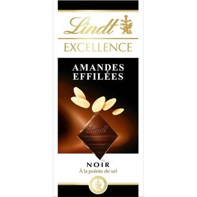 Lindt Chocolat Noir Amande Effilé pointe de Sel, 100g