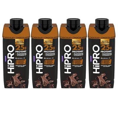 HiPRO Yaourt à boire Chocolat Protéiné 0%mg, Lot de 4x330ml