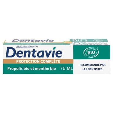 Dentavie Dentifrice bio protection complète à la propolis et extrait de menthe, 75ml