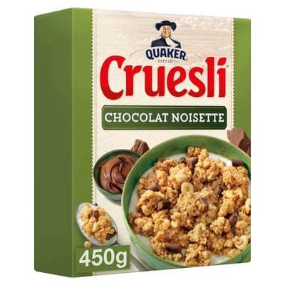 Quaker Cruesli muesli chocolat noisette, 450g