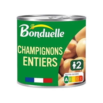 Bonduelle Champignons entiers sans sulfite et sans additif en conserve, 230g