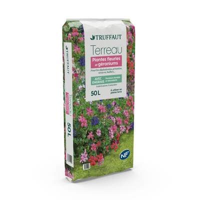 Truffaut Terreau Géranium, Plantes Fleuries d'Eté, 50L