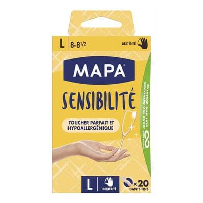 Mapa Gants fins sensibilité taille L, 20 pièces