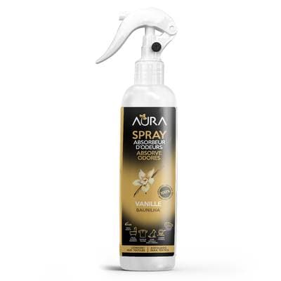 Aura Désodorisant multi-usage absorbe odeur vanille gourmande, 250ml