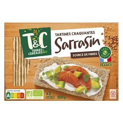 Terres et Céréales Bio Tartines craquantes sarrasin sans gluten Bio, 150g