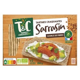 Terres et Céréales Bio Tartines craquantes sarrasin sans gluten Bio, 150g