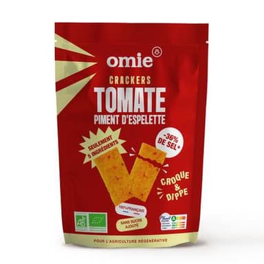 Omie Crackers Tomate aux Piments d'Espelette AOP Bio, 100g