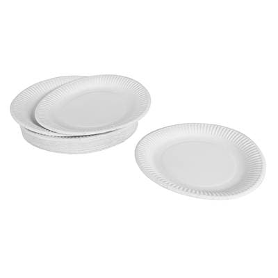 Homea Assiette en carton 23cm blanc, 50 assiettes