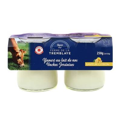 La Ferme de la Tremblaye Yaourt fermier Citron au lait de vache Jersiaise, 2x125g