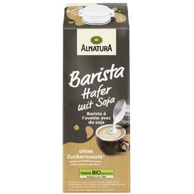 Alnatura Avoine Soja Barista Sans sucres ajoutés Boisson Végétale Bio, 1L